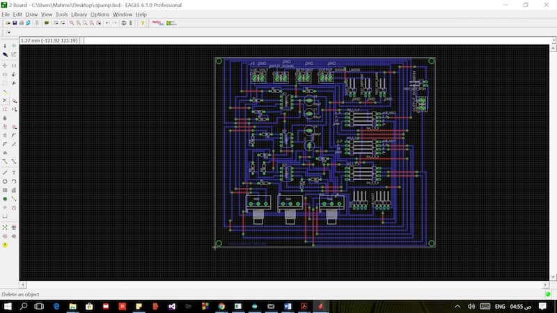 模拟PID电压放大前电路板使用鹰软件