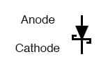 肖特基二极管原理图符号。